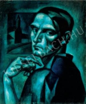 Blue Self Portrait (1913) - Kmetty János Tablo