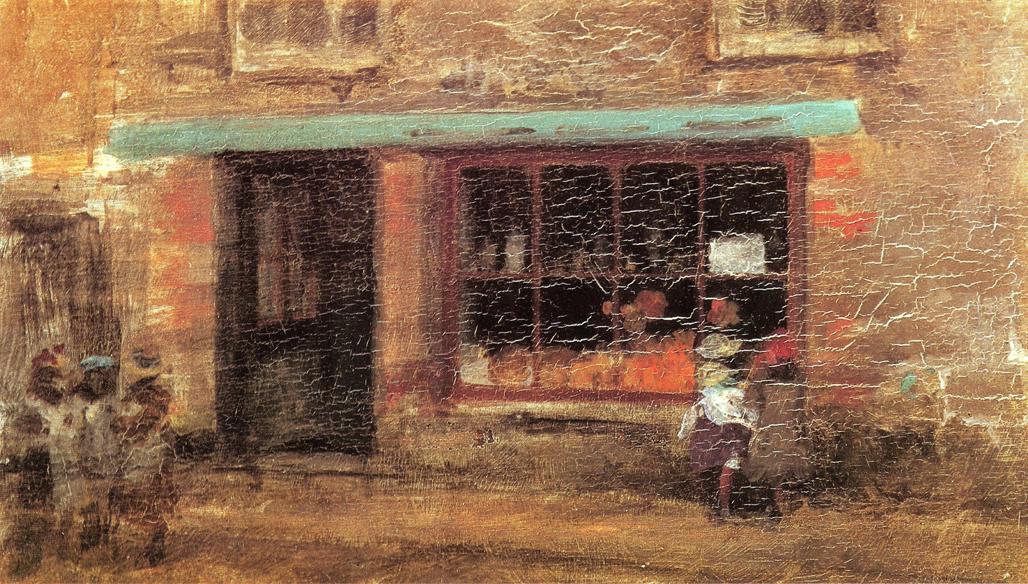 Blue and Orange The Sweet Shop (1884) - James McNeill Whistler Tablo
