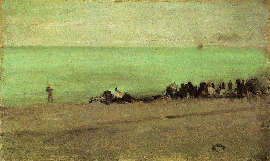 Blue and Silver Boat Entering Pourville (1899) - James McNeill Whistler Tablo