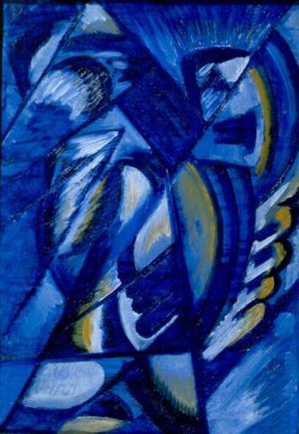 Blue on Tin - Olga Rozanova Tablo