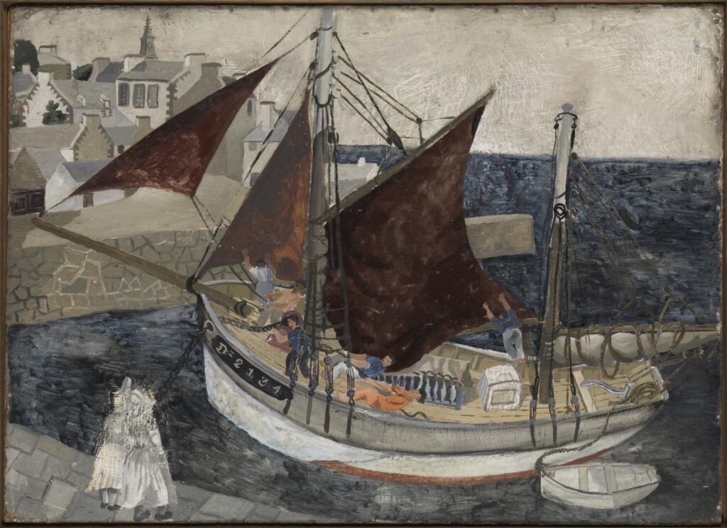 Boat in Harbour, Brittany (1929) - Christopher Wood Tablo