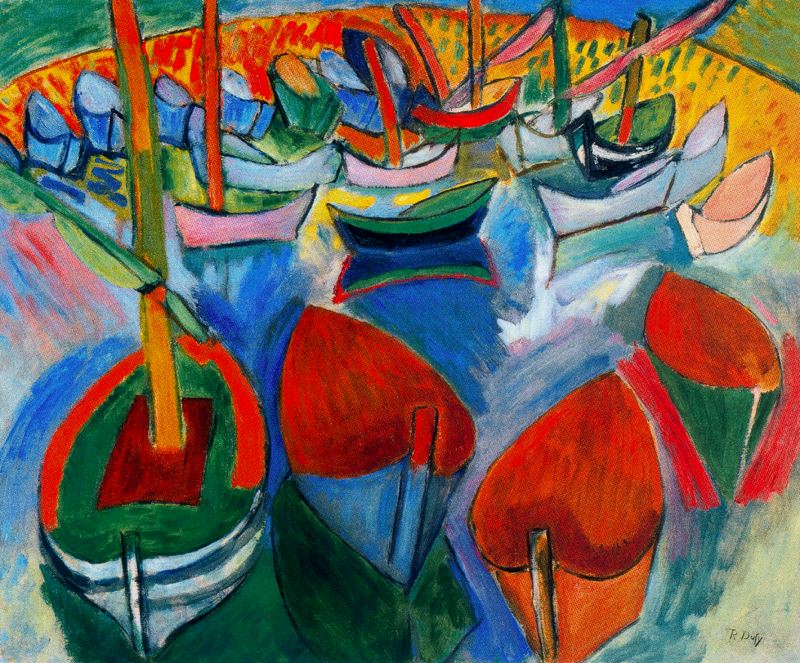 Boats at Martigues (1908) - Raoul Dufy Tablo