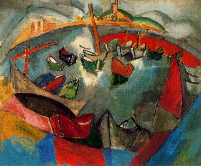 Boats in Marseille (1908) - Raoul Dufy Tablo