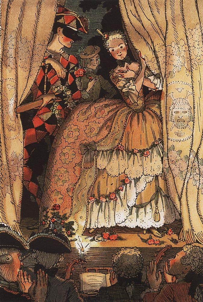 Book of the Marquise. Illustration 1 (1918) – Konstantin Somov Tablo