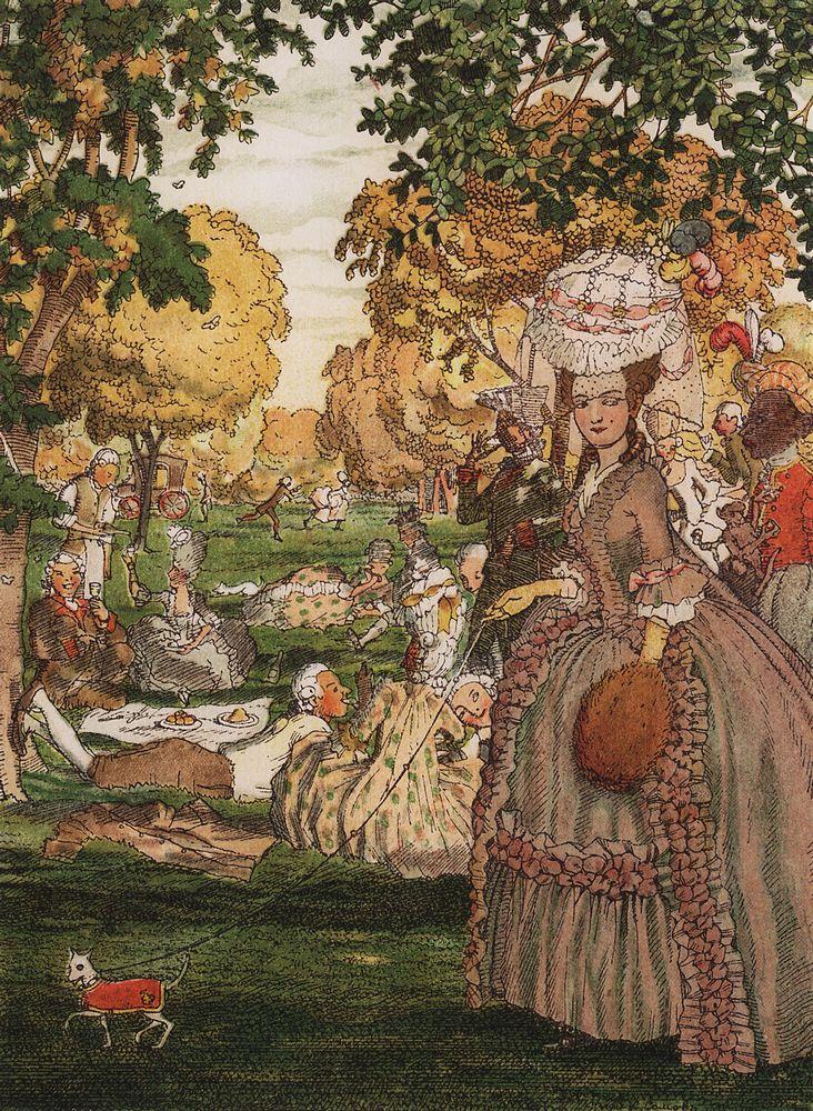 Book of the Marquise. Illustration 6 (1918) – Konstantin Somov Tablo
