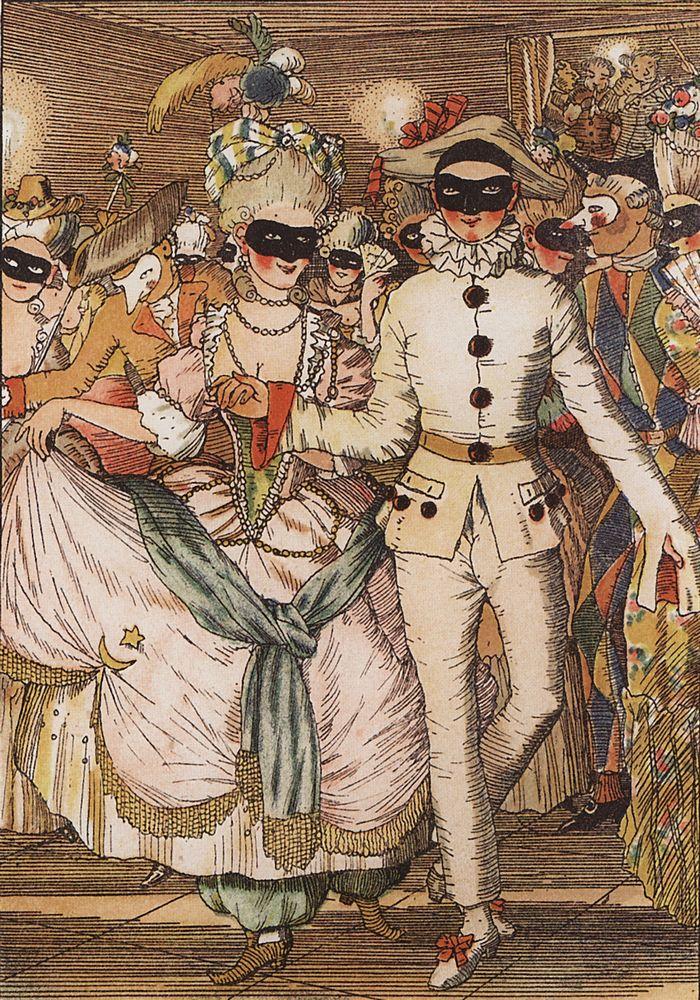 Book of the Marquise. Illustration 8 (1918) – Konstantin Somov Tablo