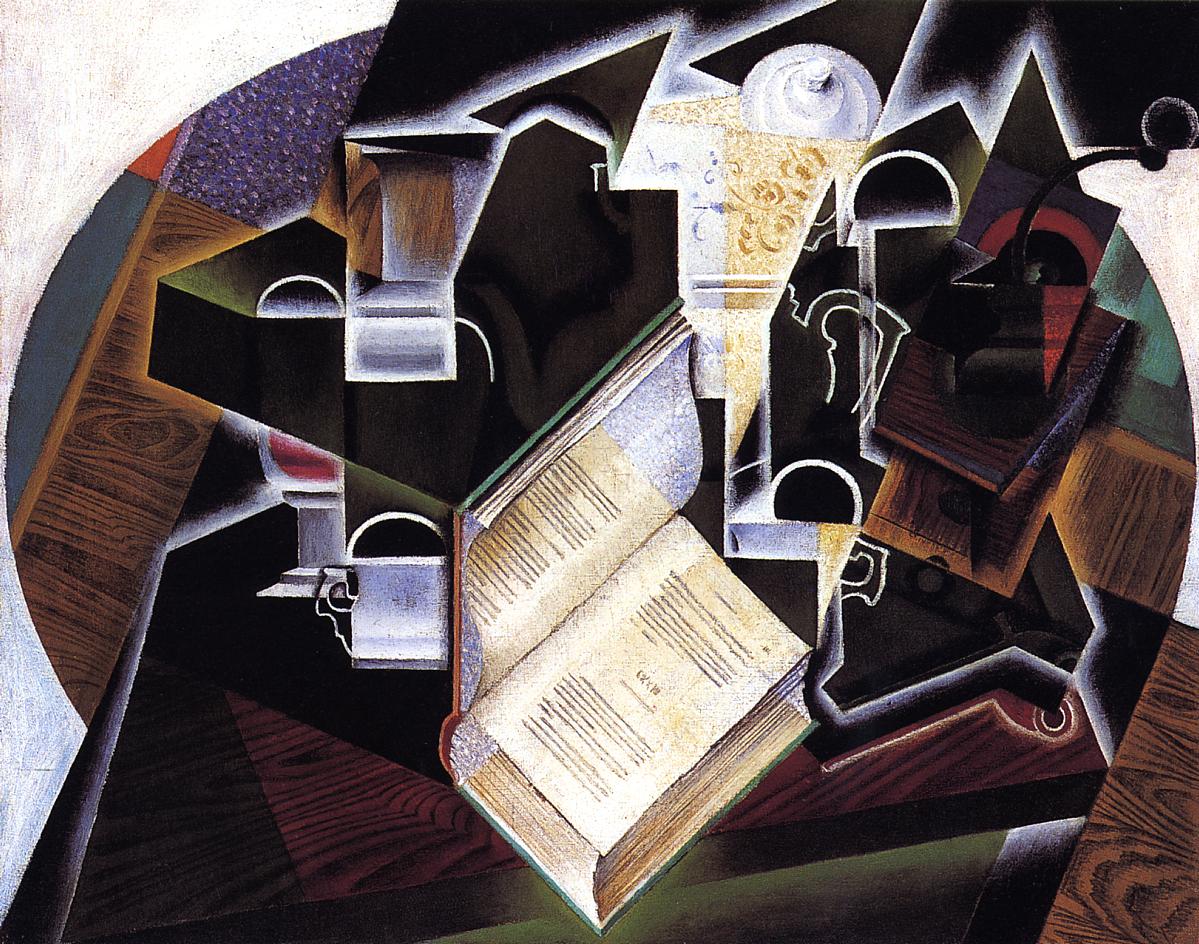 Book, Pipe and Glasses - Juan Gris Tablo