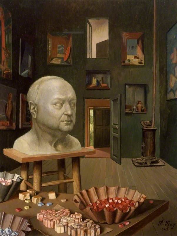 Boris Anrep in his Studio, 65 Boulevard Arago (1949) – Pierre Roy Tablo