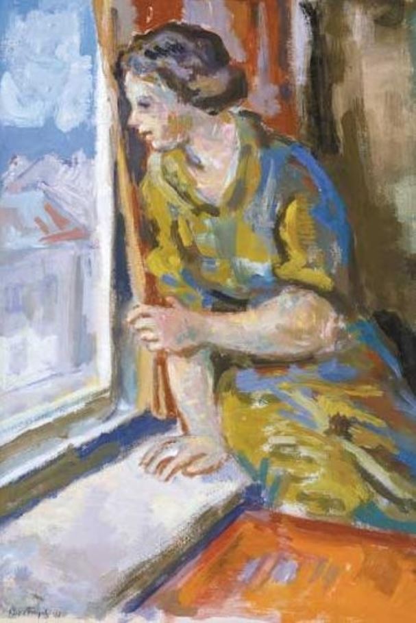Bortnyik Sándor, Ablakban Ülő Nő (1947) – Sándor Bortnyik Tablo