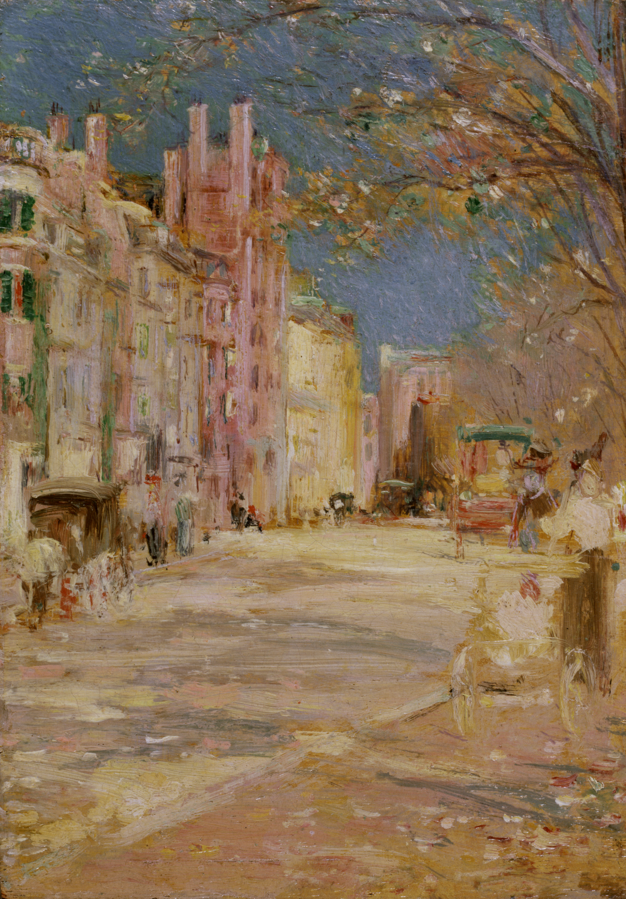Boston Street Scene (Boston Common) (1899) - Edward Mitchell Bannister Tablo