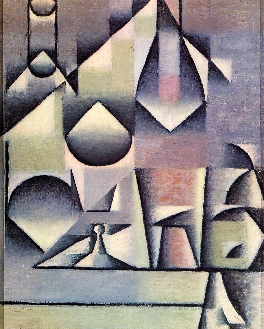 Bottle and Pitcher - Juan Gris Tablo