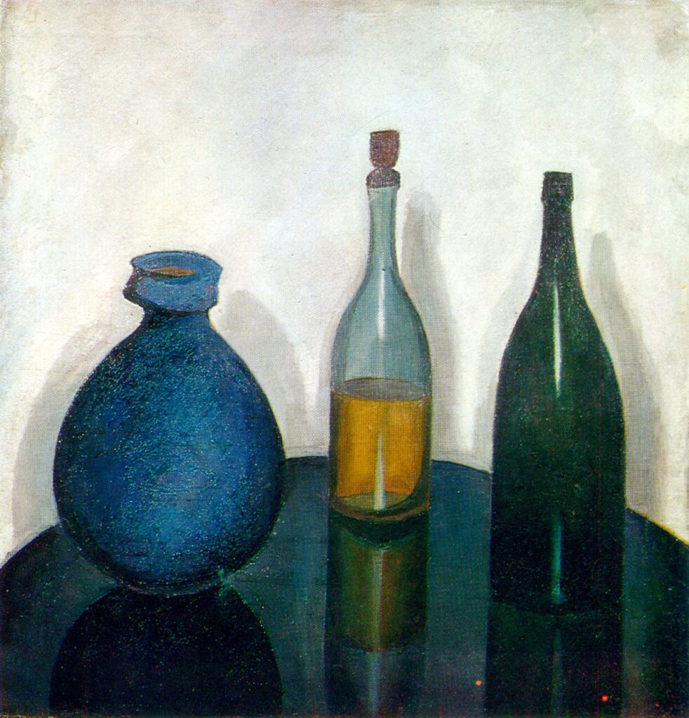 Bottles and a pitcher (1912) - Robert Falk Tablo