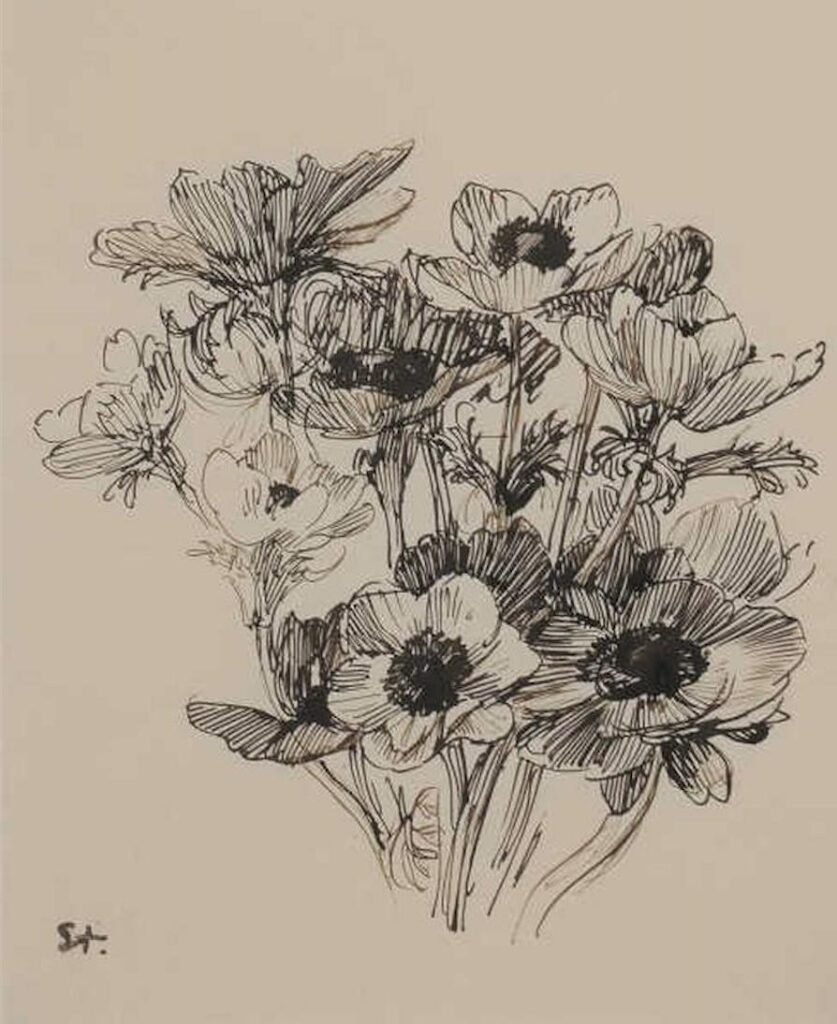 Bouquet de Fleurs - Théophile Steinlen Tablo