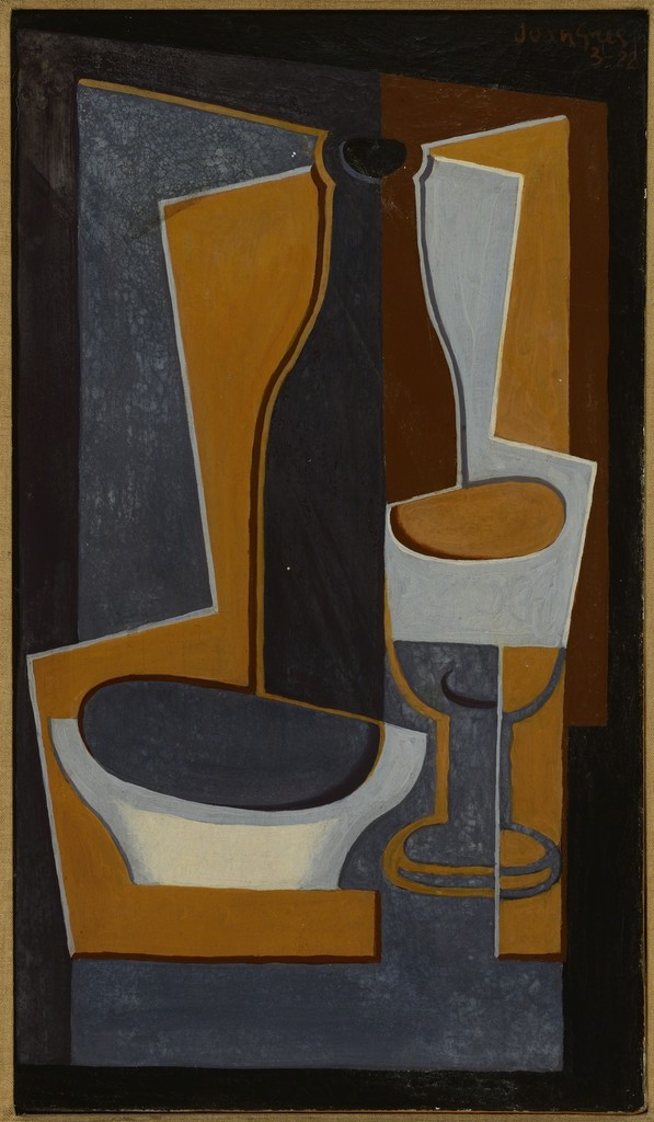 Bouteille, bol et verre (1922) - Juan Gris Tablo