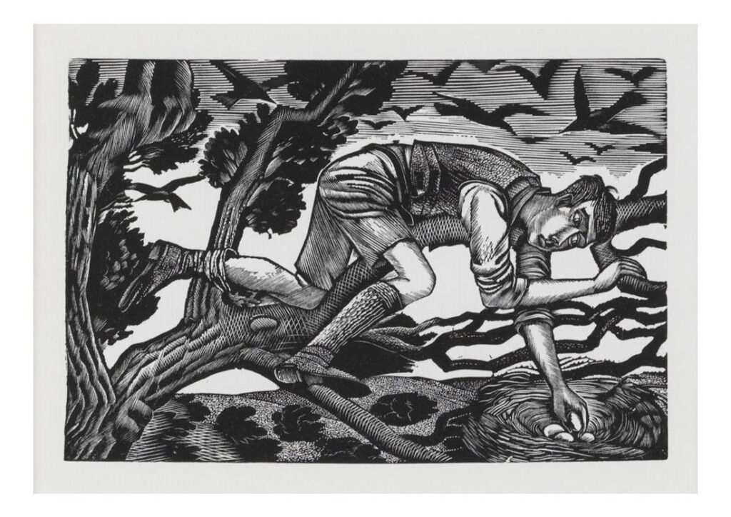 Boy Bird Nesting – Eric Ravilious Tablo