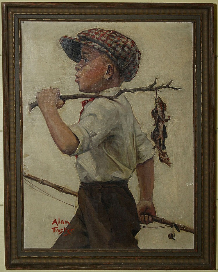 Boy with Perch - Alan Stephens Foster Tablo