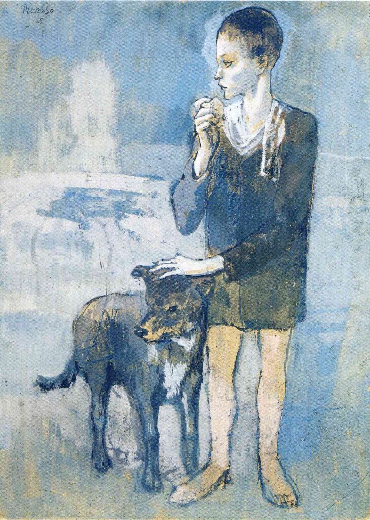 Boy with a Dog (1905) - Pablo Picasso Tablo