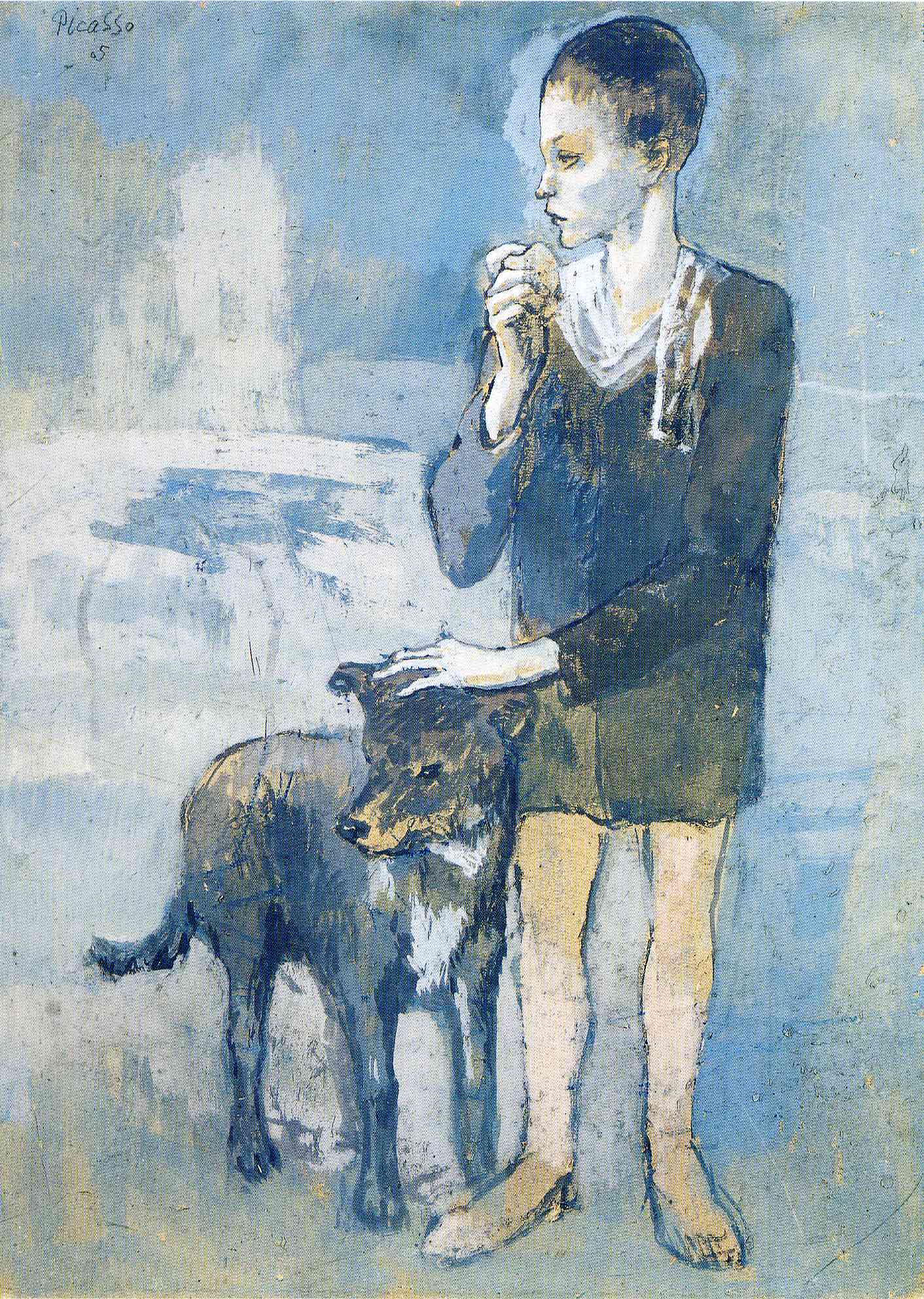 Boy with a Dog (1905) - Pablo Picasso Tablo