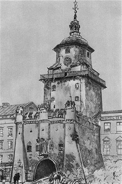 Brama Krakowska W Lublinie (1919) - Leon Wyczółkowski Tablo