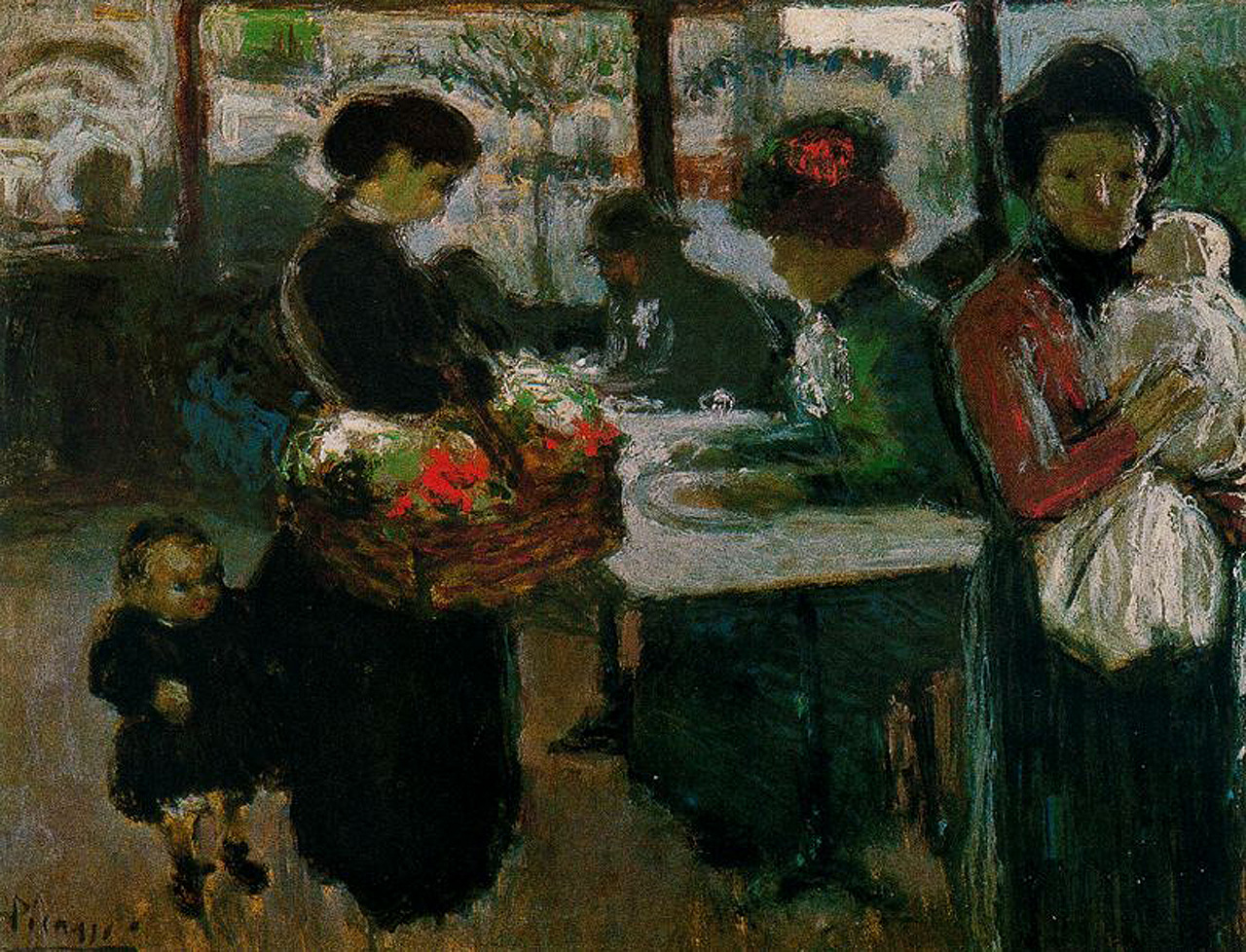 Brasserie on Monmartre (1901) - Pablo Picasso Tablo