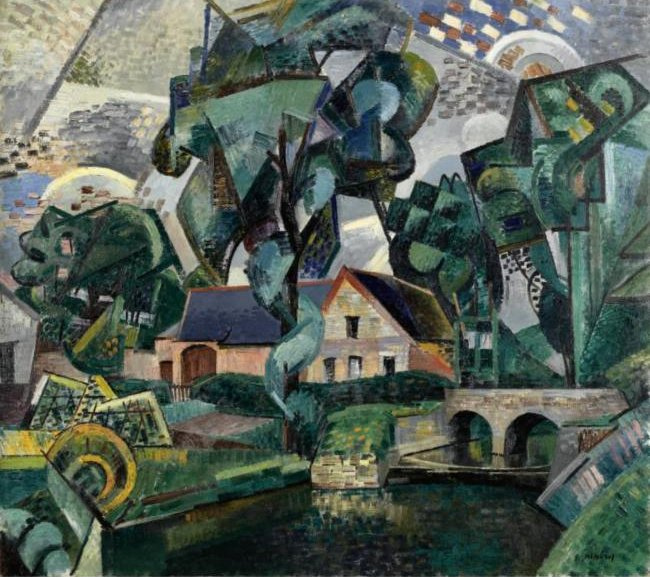 Bridge over the Oise to Vadencourt (1912) - Auguste Herbin Tablo