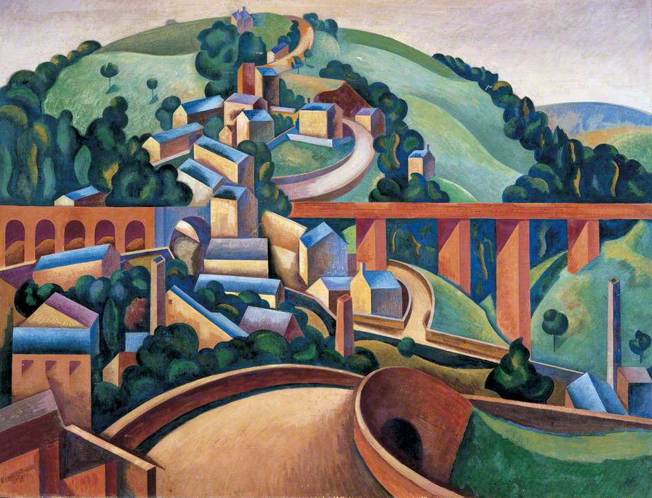 Broadbottom, near Glossop (1922) - Edward Wadsworth Tablo