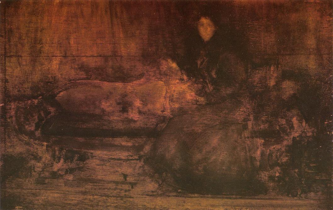 Brown and Gold Portrait of Lady Eden (1894) - James McNeill Whistler Tablo