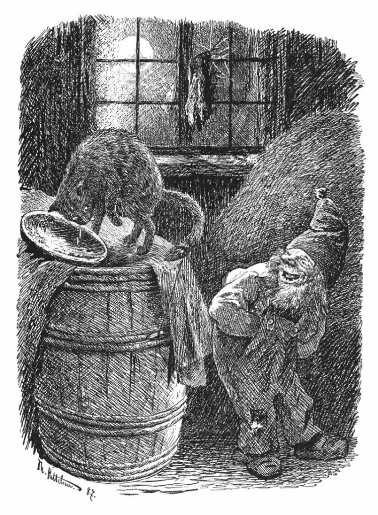 Brownie Mocks at the Cat (1892) - Theodor Severin Kittelsen Tablo