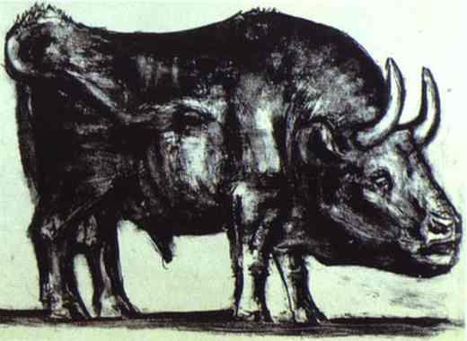 Bull (plate II) (1945) - Pablo Picasso Tablo