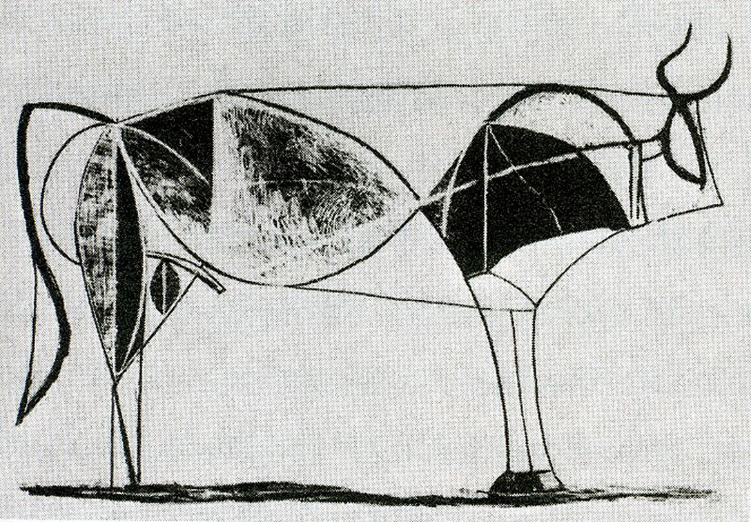 Bull (plate VII) (1945) - Pablo Picasso Tablo