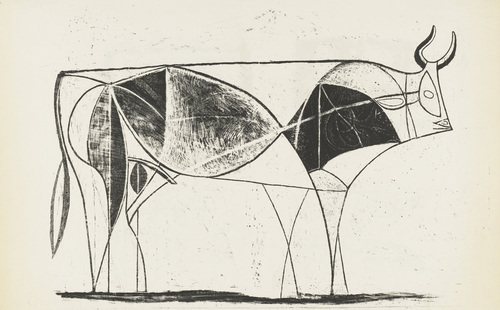 Bull (plate VIII) (1946) - Pablo Picasso Tablo