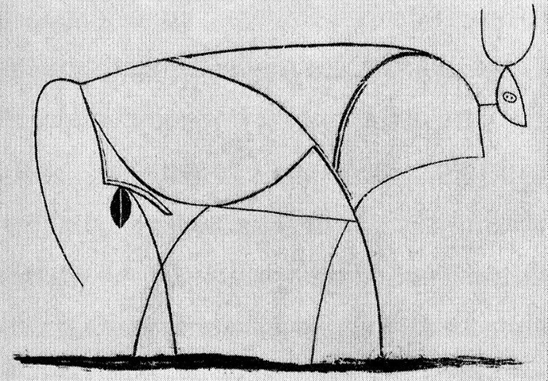 Bull (plate X) (1946) - Pablo Picasso Tablo