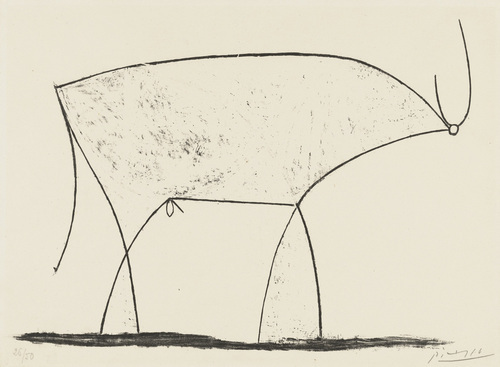 Bull (plate XI) (1946) - Pablo Picasso Tablo