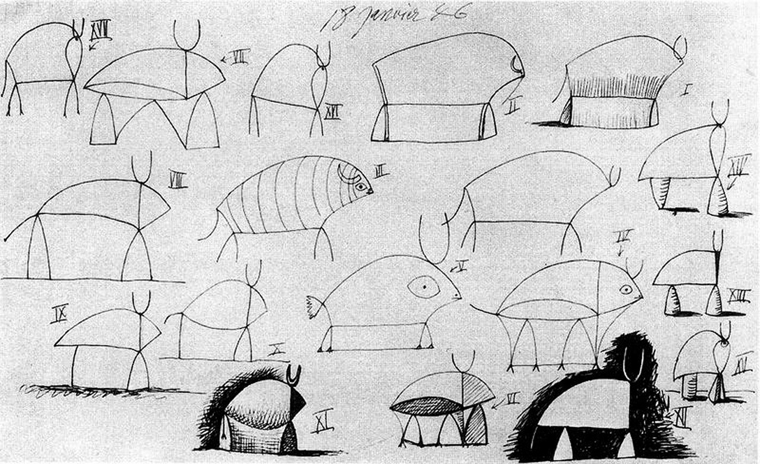Bull (study) (1946) - Pablo Picasso Tablo