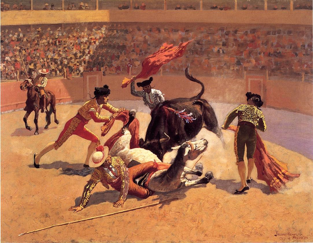 Bull Fight in Mexico (1889) - Frederic Remington Tablo