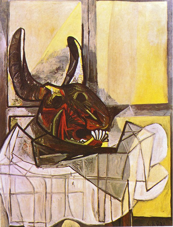 Bull's head on the table (1942) - Pablo Picasso Tablo