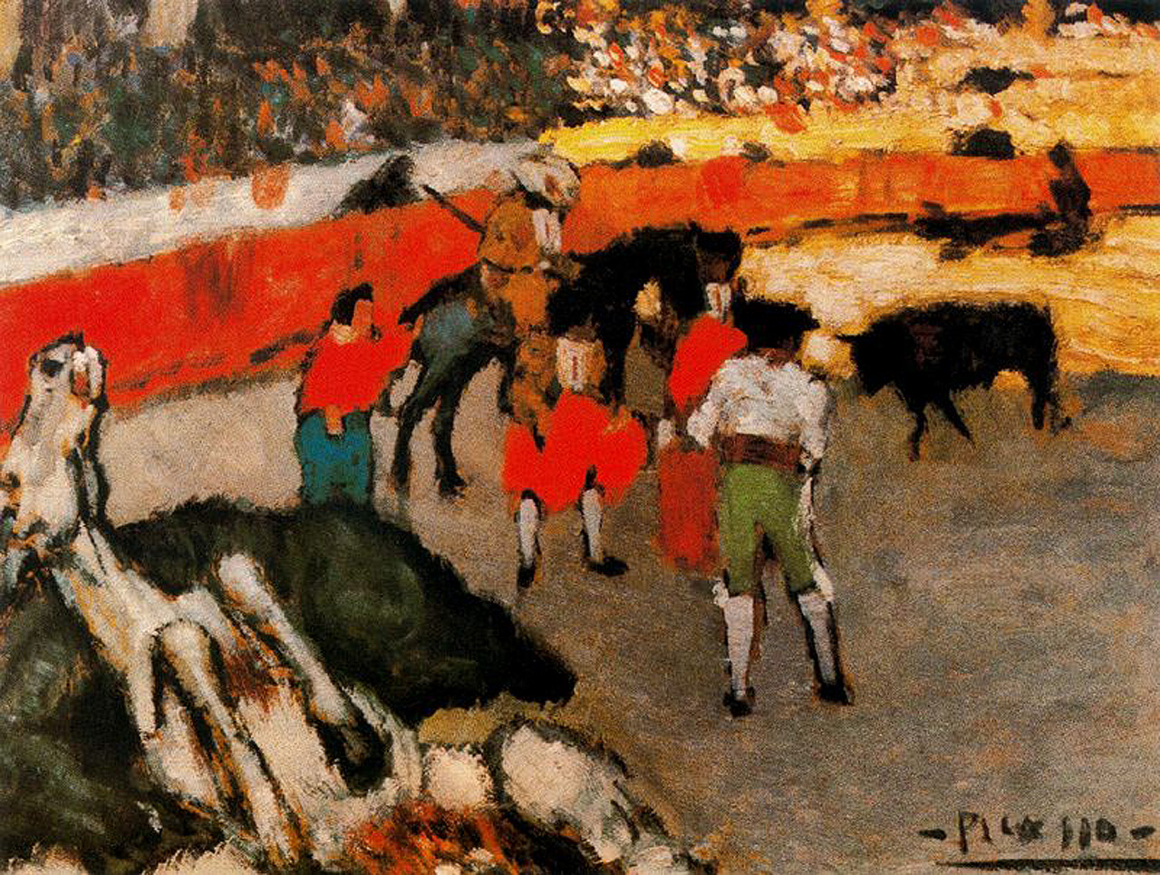 Bullfight scene (1901) - Pablo Picasso Tablo
