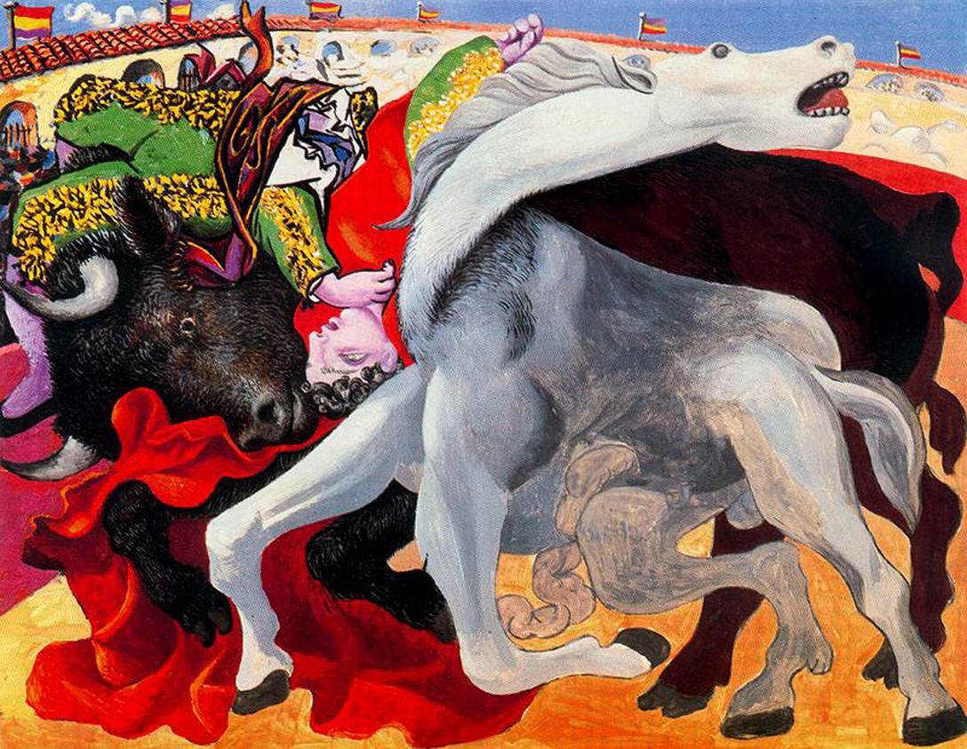 Bullfight, the death of the torero (1933) - Pablo Picasso Tablo