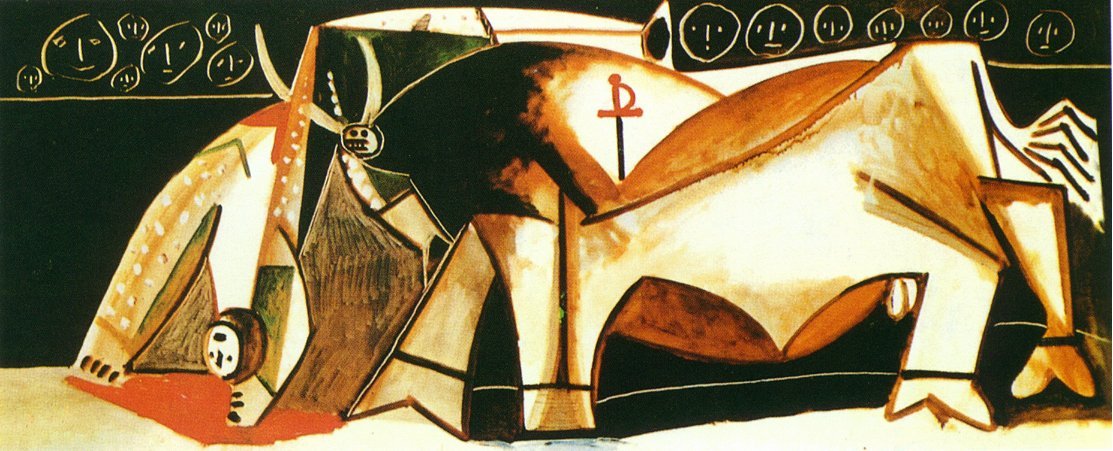 Bullfighting Scene (The picador raised) (1955) - Pablo Picasso Tablo
