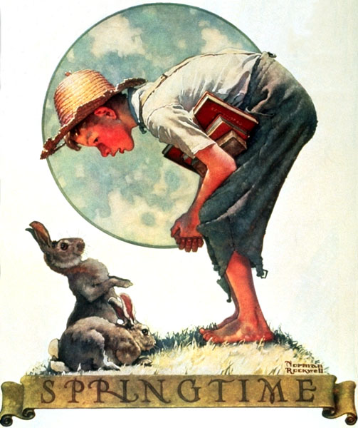 Bunny Boy (1935) - Norman Rockwell Tablo