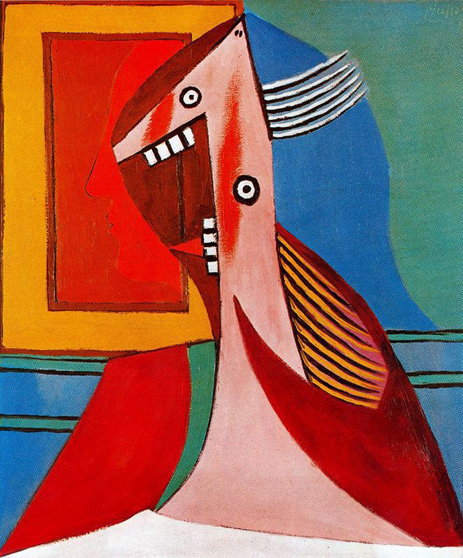 Bust of a woman and self portrait (1929) - Pablo Picasso Tablo