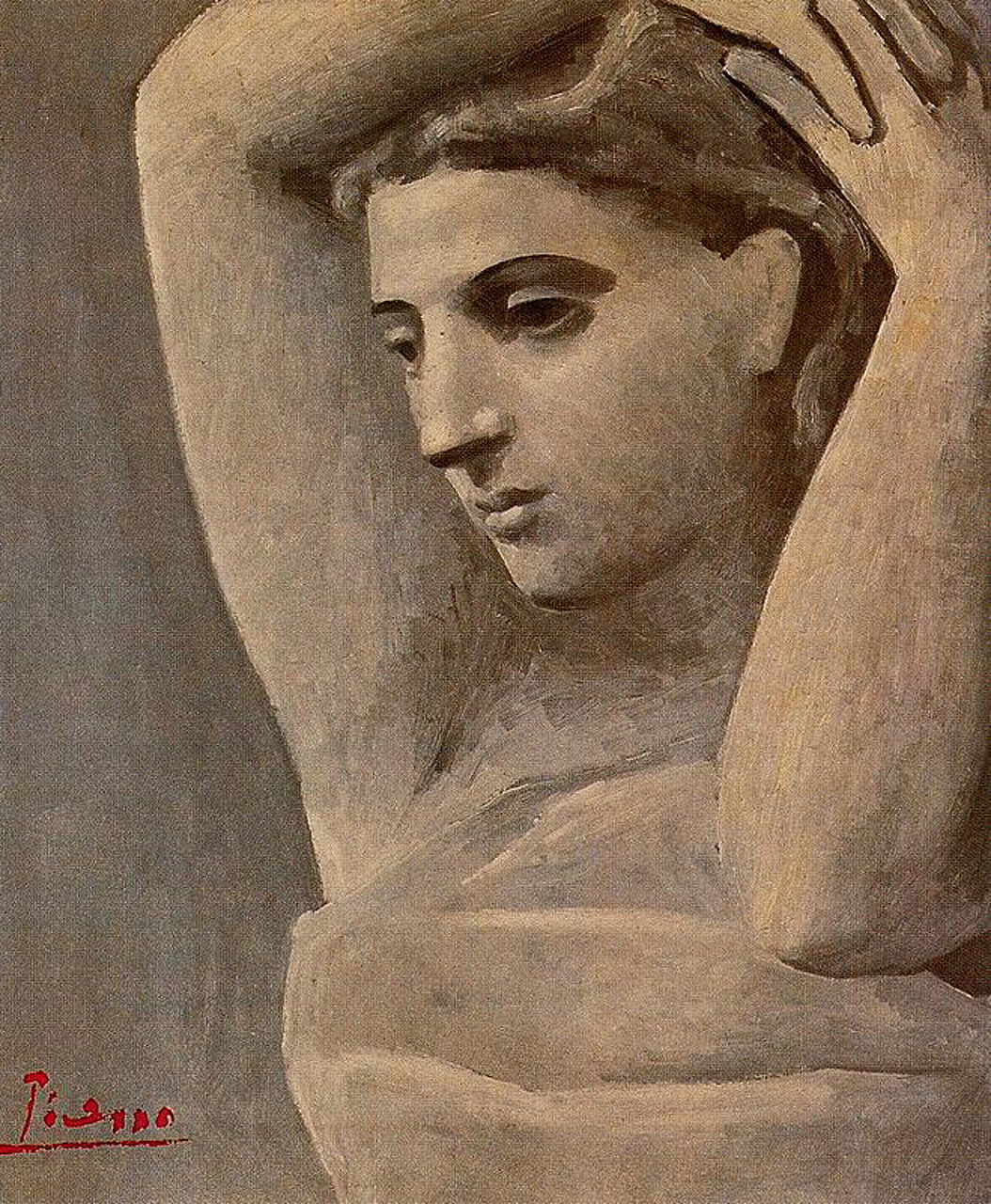 Bust of a woman, arms raised (1922) - Pablo Picasso Tablo