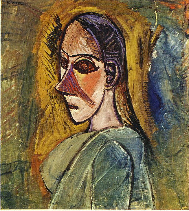 Bust of young woman from Avignon (1907) - Pablo Picasso Tablo
