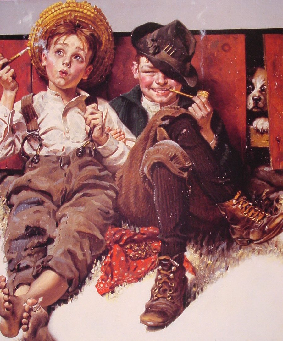 But wait 0til next week (1920) - Norman Rockwell Tablo