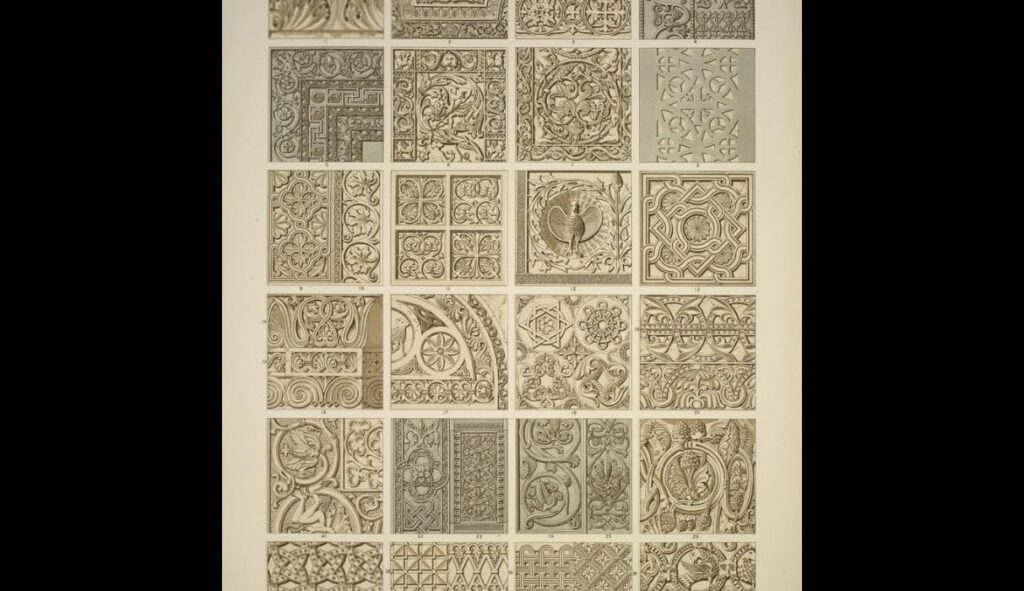 Byzantine no. 1. Carved Byzantine ornaments - Owen Jones Tablo