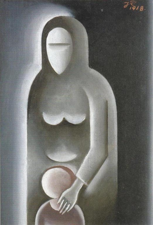 Žebračka s dítětem (1918) - Josef Čapek Tablo