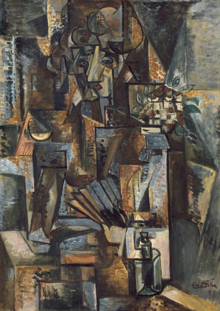 Žena S Vějířem (1917) - Emil Filla Tablo