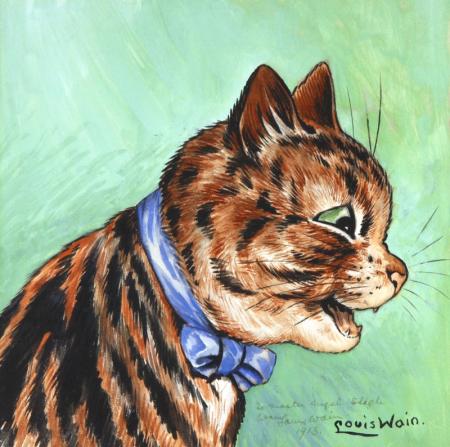 CAT WEARING A BOW – Louis Wain Tablo