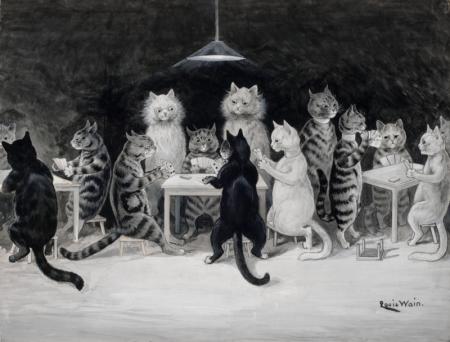 CATS’ BRIDGE CLUB – Louis Wain Tablo