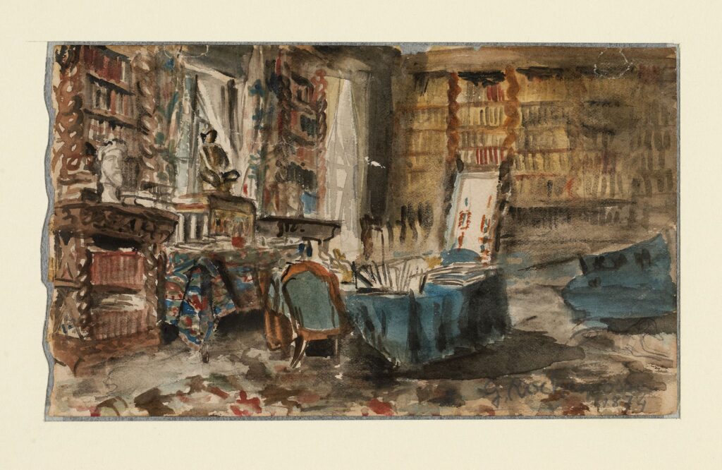 Cabinet De Flaubert À Croisset (1874) - Georges Rochegrosse Tablo